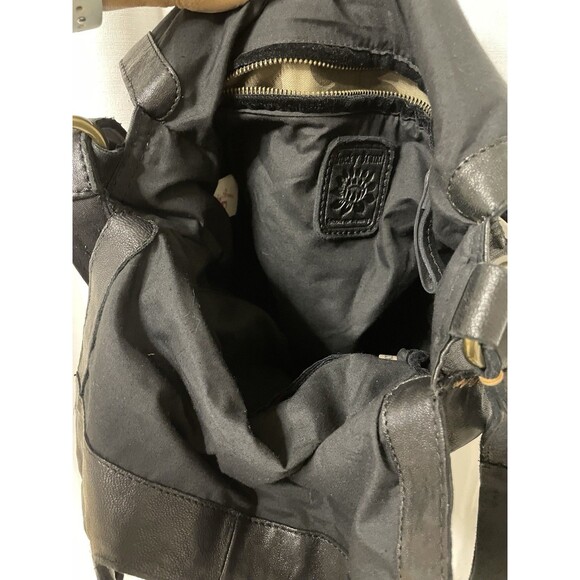 Lucky Brand Abbey Road Black Leather Embroidered Crossbody Tote Purse Bag Boho - Picture 8 of 8